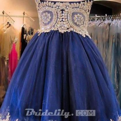 A-line Short Sweetheart Strapless Tulle Homecoming..