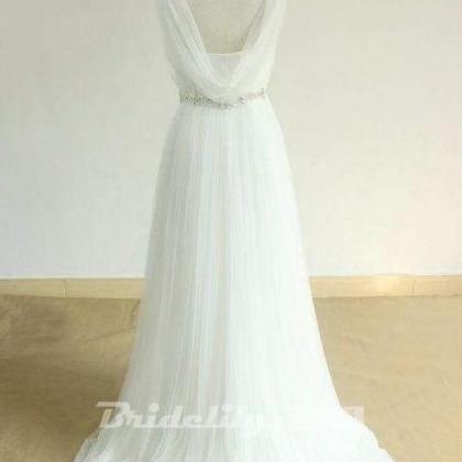 Bridelily Amazing Open Back Rulle Tulle A-line..
