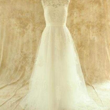 Bridelily Awesome Illusion Lace Tulle A-line..