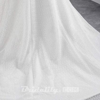 Cap Sleeves Lace-up Mermaid Wedding Dresses