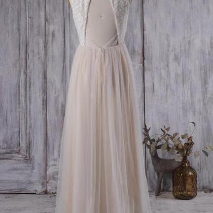Elegant V-neck Lace A-line Wedding Dress