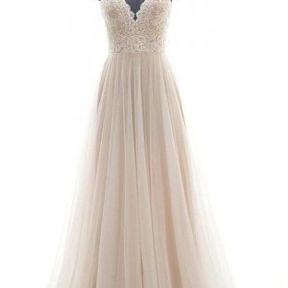 Lace Tulle A-line Floor Length Wedding Dress