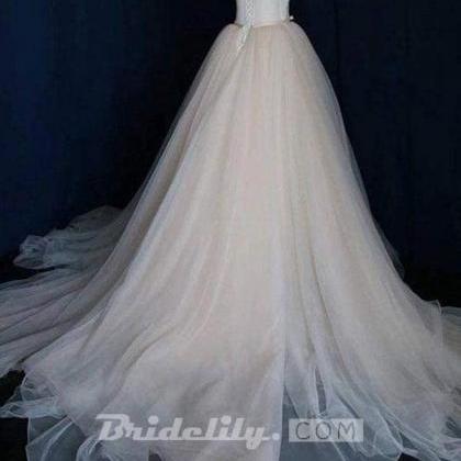 Awesome Lace-up Ruffle Tulle A-line Wedding Dress