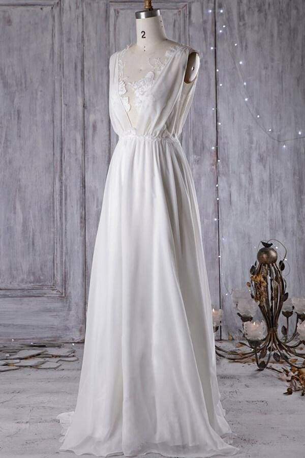 Affordable Chiffon A-line Wedding Dress