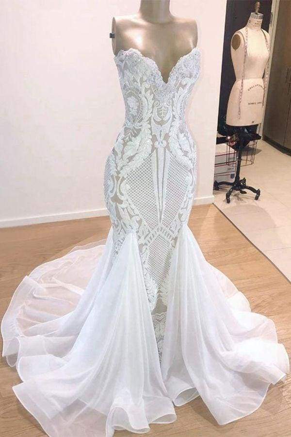Elegant Sweetheart Sequins Mermaid Wedding Dress on Luulla